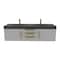 Castello Usa Thames 60-inch Gray Vanity Set with Black Top and Gold Handles CB-MC-60G-GLD-20146-BL - alternate 1
